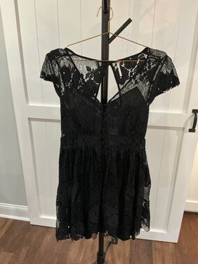 Free People Black Lace Fit & Flare Dress
